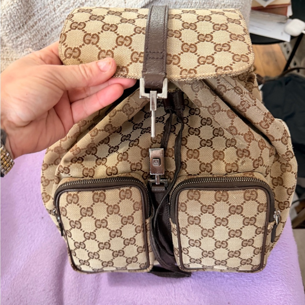 Gucci Brown and Beige GG Canvas back pack 24 hours OPEN TO OFFERS - Picture 7 of 8
